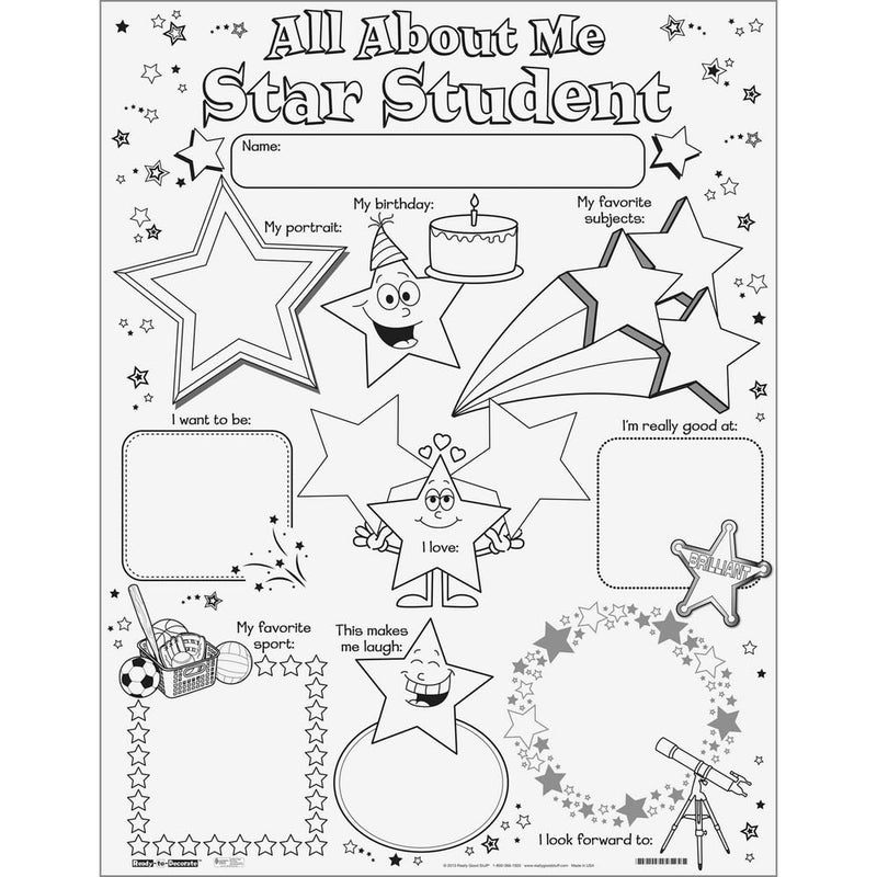 Really Good Stuff Ready-to-Decorate All About Me Star Student Posters - 24 Posters - Image 4